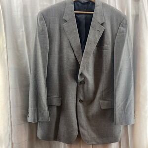 Jos A Bank Houndstooth Blazer Mens 48L Silk‎ Wool Blend Classic Career Coat